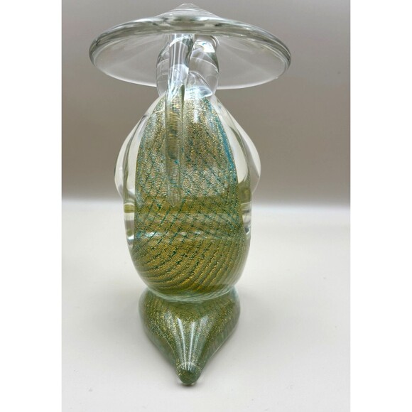 Rare VTG Murano Chinese Couple with Gold Fleck Stripe Standing & Sitting - Picture 5 of 11